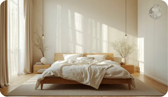 sypialnia w kolorze Cloud Dancer